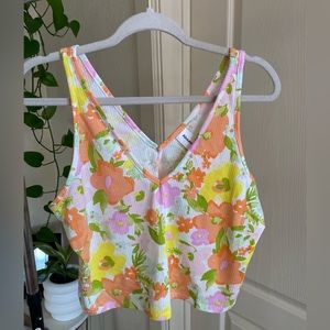 Abound 70s Floral Print Tank Top Crop Top NWOT 1X